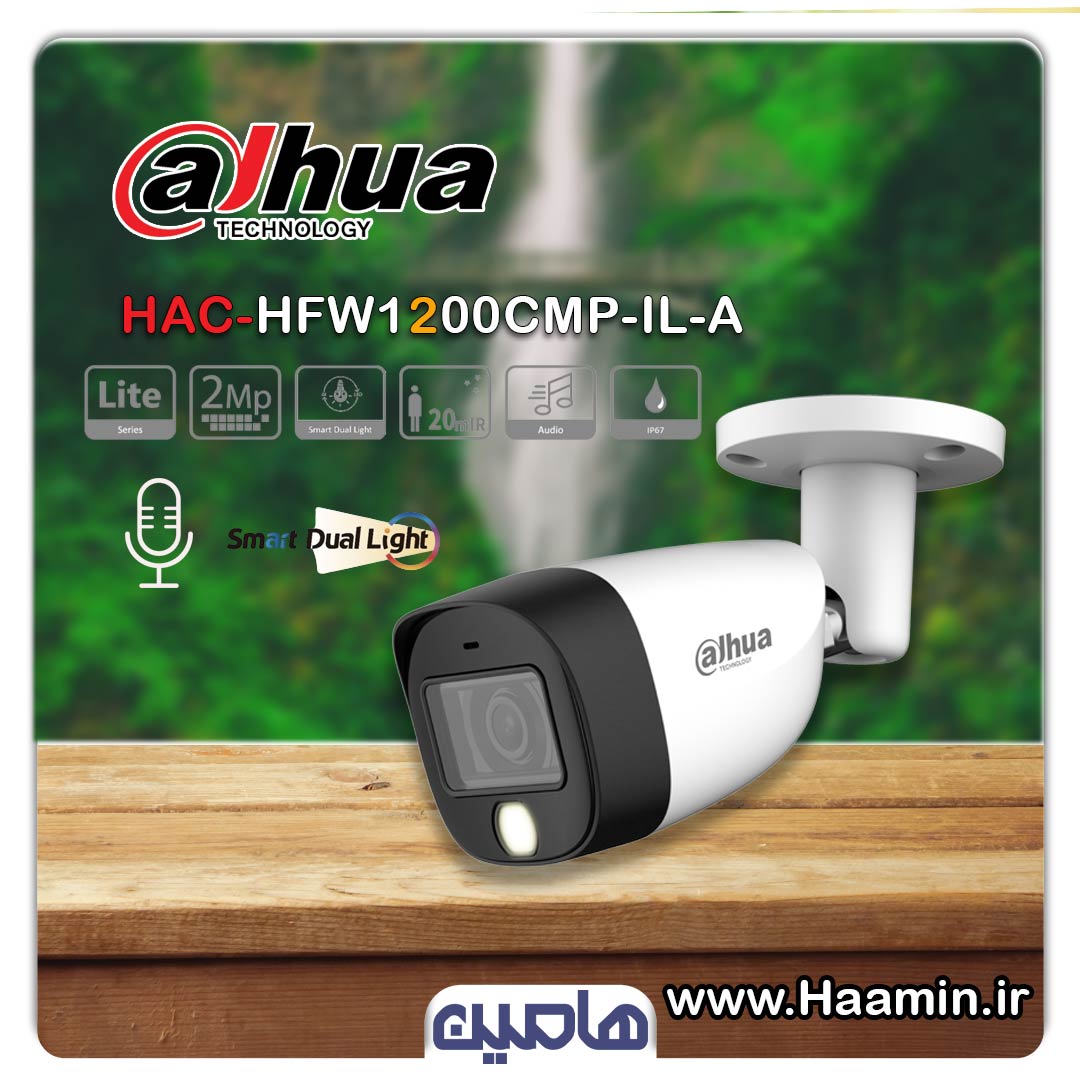 دوربین مداربسته 2 مگاپیکسل داهوا مدل DH-HAC HFW1200CMP-IL-A