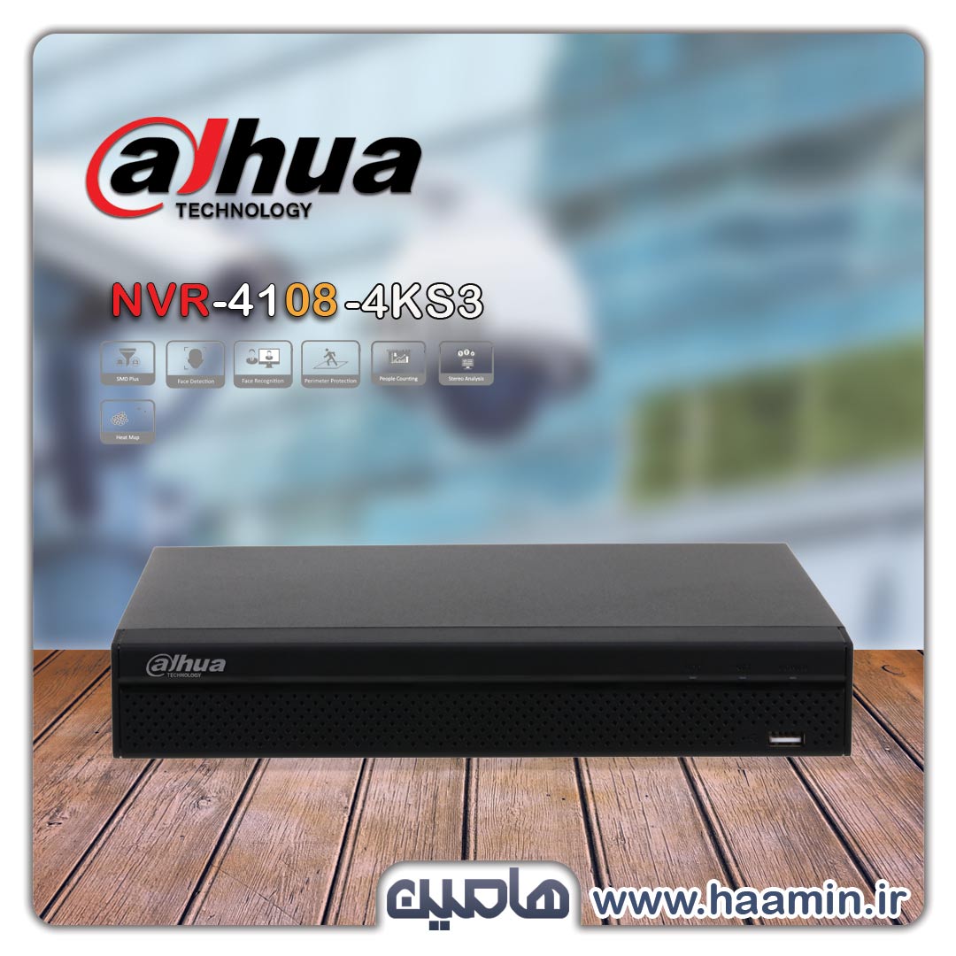 دستگاه ضبط تصاویر 8 کانال داهوا مدل DHI-NVR4108HS-4KS3