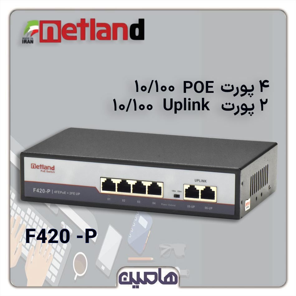 سوئیچ شبکه 6 پورت Netland مدل F420-P